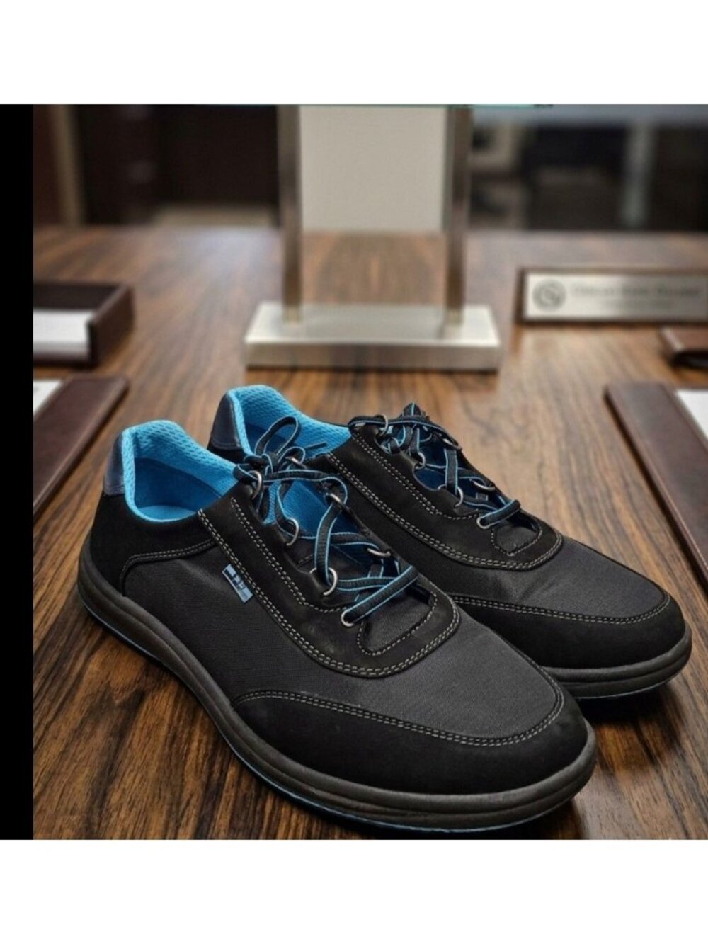 SAS Black Nubuck Trim Sporty Lace Up Comfy Walking Sneakers Women 11 Wide